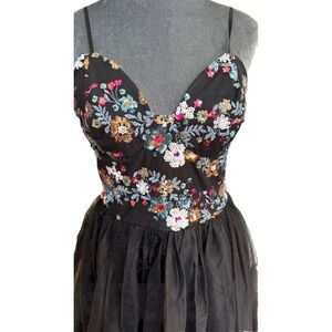 EMERALD SUNDAE Tulle Gown Dress 9 Whimsigoth Floral Dark Fairy Boho Balletcore